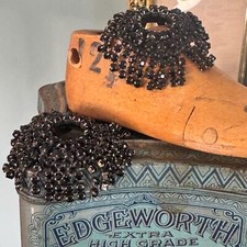 Vintage Musi Black Dangling Rhinestone Shoe Clips