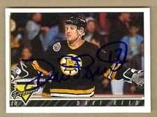 Dave Reid autographed Hockey Card (Boston Bruins) 1993 Topps Premier #67