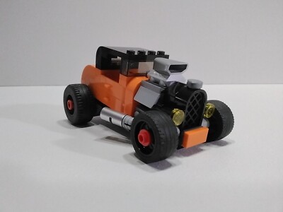 Custom Orange/Black Ford A Model Hot Rod - This is a modified LEGO 75875 Speed C