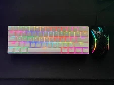 Rk61 keyboard White Shell Red Switches And Glorious Model d Mouse Bundle