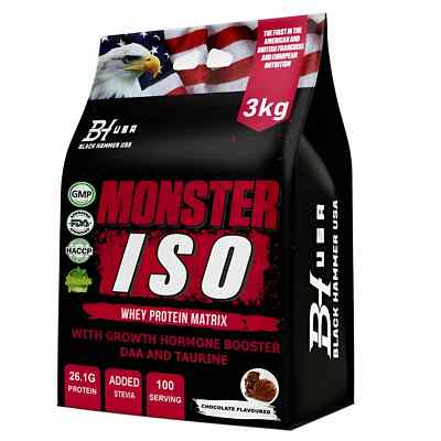   Isolate Whey Protein 3kG Fast Absorbing & Muscle Recovery | Black Hammer usa