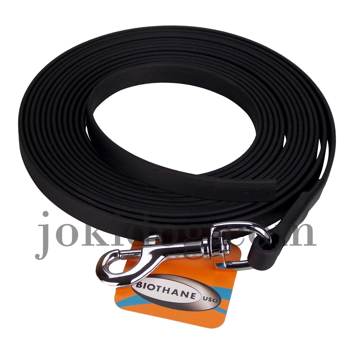 Longe de travail Jokidog en Biothane noir 15m 13mm haute résistance