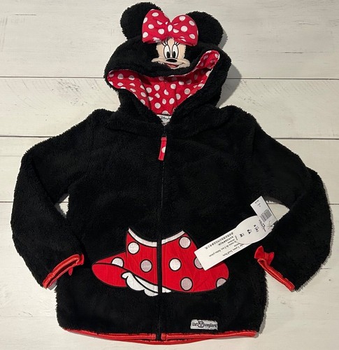*Disney Parks Minnie Mouse Black Fleece Hooded Jacket XS/SMALL New - Picture 7 of 11