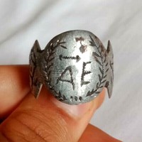 Ancient Viking Old Color Silver FABULOUS STATUS Ring Runic Ornament VERY RARE