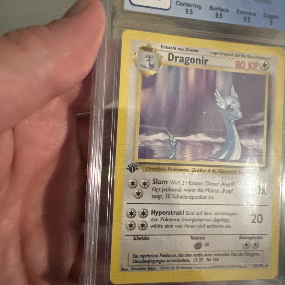 1st Edition Base German Dragonair 18/102 Dragonir Rare Pokemon Card CGC 10 (9.5) - Image 3 of 4