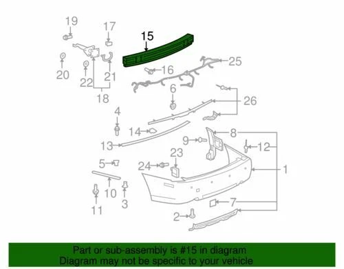 Barra de impacto de refuerzo de parachoques trasero genuino GM 2005-2011 Cadillac STS 25832902 Foto 2 de 2