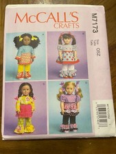 McCalls Craft Pattern M7173 18" DOLL CLOTHES 4 Fun Outfits w/Flounce/Tiers