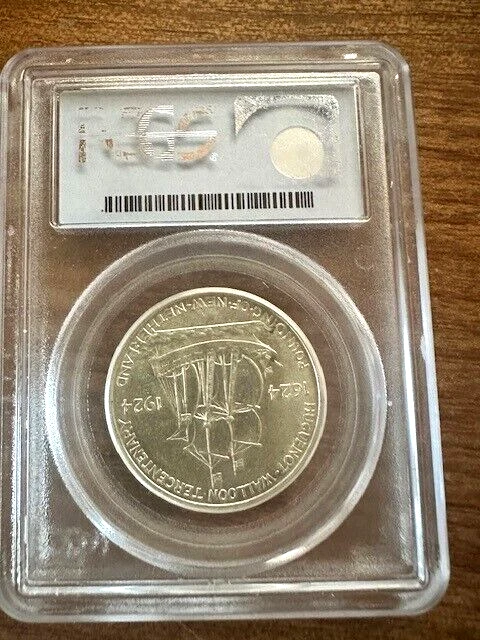 1924  *HUGUENOT* Half Dollar 50c PCGS MS63 - Image 2 of 4