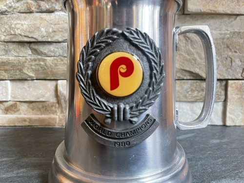 1980 Philadelphia Phillies WORLD SERIES CHAMPIONS Pewter Beer Mug Bar 21 oz. - Picture 2 of 9