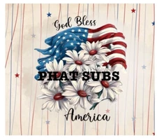 20oz Sublimation Tumbler Wrap God Bless America Ready to Press Heat Transfer
