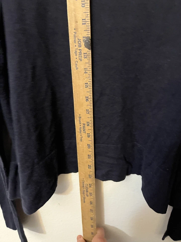 Gap Cardigan Cotton Open Front Knit Short Sleeve Women's Large Navy Blue - Image 4 of 4