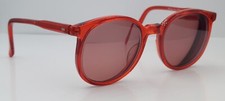 Vintage Sterling Optical 143925 Red Round Horn-Rimmed Sunglasses FRAMES ONLY