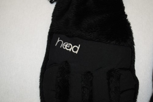 HEAD Girls Size M Black Faux Fur Thermal Fleece Gloves W/Finger Patches - Picture 8 of 12