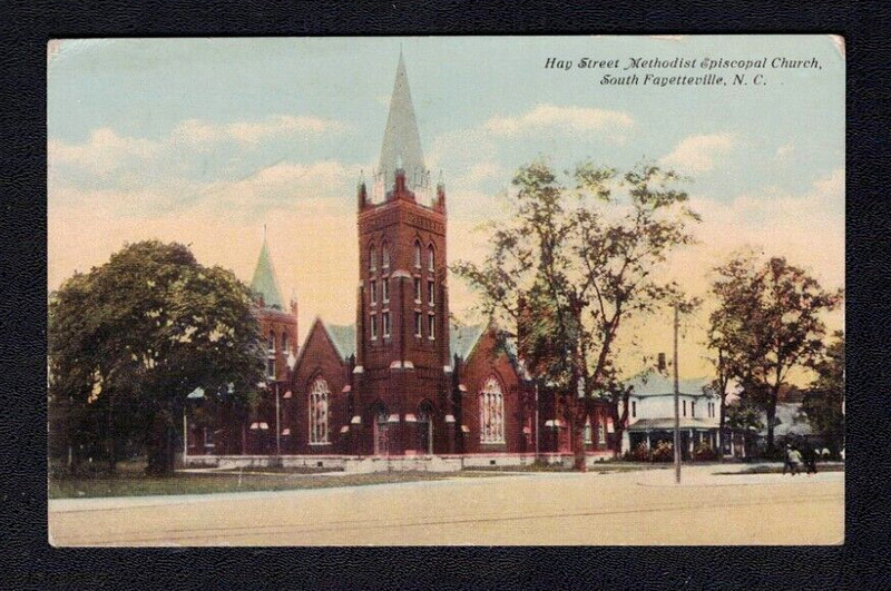 Fayetteville NC North Carolina Hay Street ME Church Cumberland County Postcard