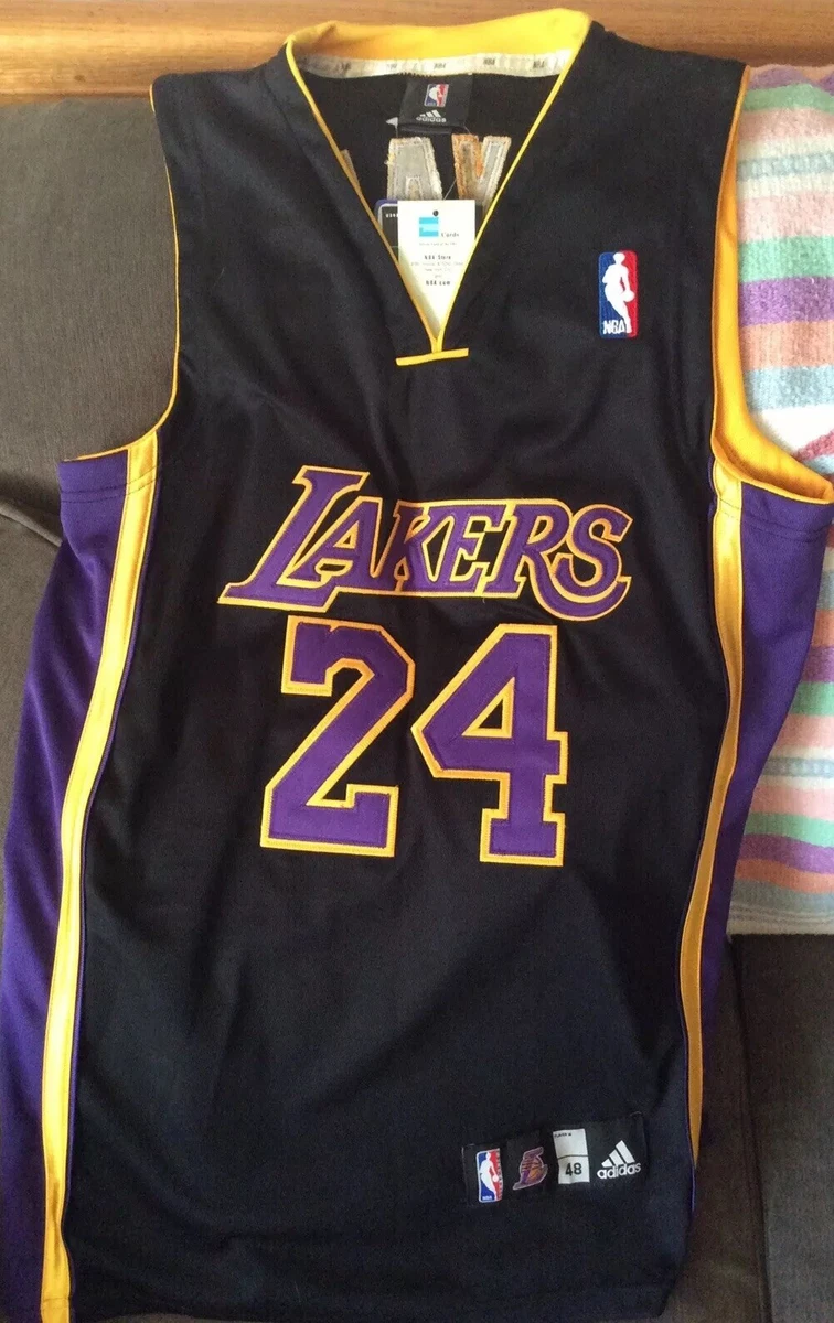 KOBE BRYANT L.A. LAKERS ALTERNATIVE BLACK ADIDAS NBA STORE JERSEY SIZE   TAGS