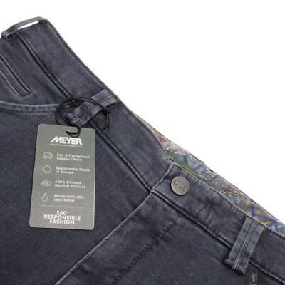 Meyer NWT 5 Pocket Jeans Size 50 34 US Dublin Solid Blue Cotton Blend
