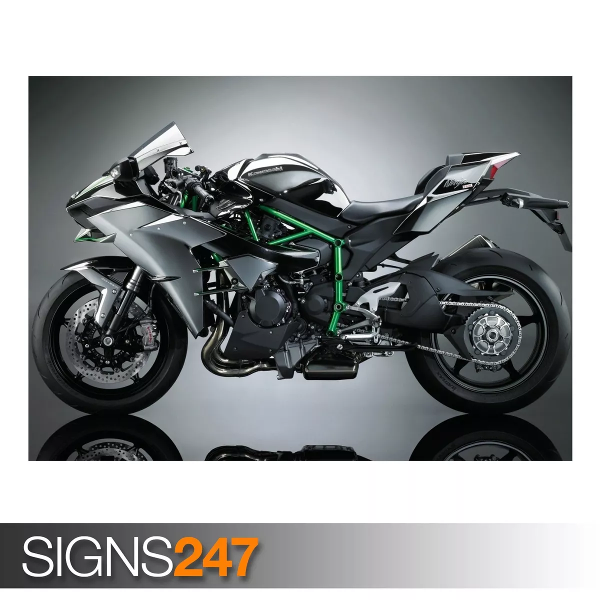 KAWASAKI NINJA H2 AE173 Photo Picture Poster Print Art A0 A1