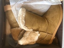 Roebuck  Co. Mandy's Girl's Glitter Boots Ankle YG MANDY /CHESTNUT Size 4