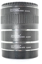 [PRO] MASTER Auto Extension Tube Set 12mm 20mm 36mm Tubes for Canon EOS AF. MINT