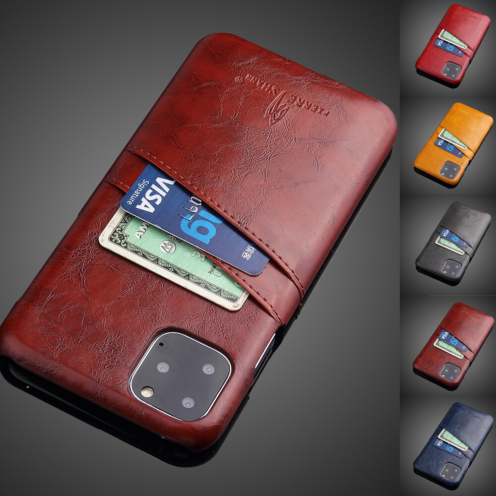 Leather Wallet Credit Card Slots Case Back Cover For iPhone 12 13 14 15 Pro  Max