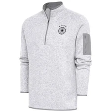 Men’s Antigua Germany Soccer Elevate Gray Quarter Zip Jacket Jersey XL