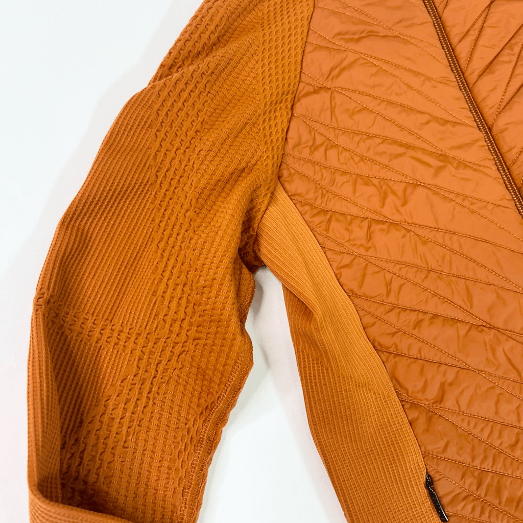Athleta Jacket Womens Small Orange Flurry Force Insulated Primaloft Zip ...