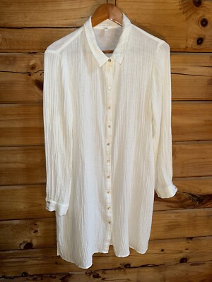 women's gauze shirt dress The Coral Coast Gauze Shirt Dress BLUE TAYLOR