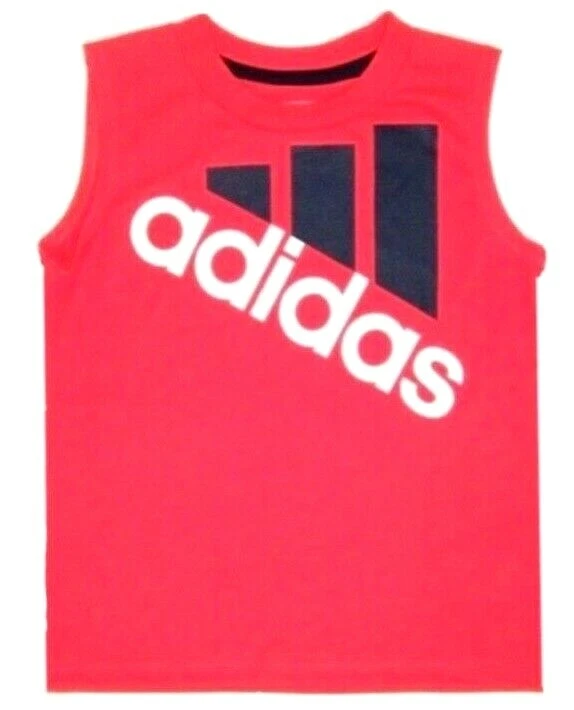 ADIDAS Climalite Little Boys Size 4 or 5 Tank Top Muscle Shirt NWT Orange - Image 3 of 4