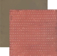 Crate Paper, Crush, Coral, 1 x 12", Worn Dots Cardstock, Grunge, Rust, Polka Dot