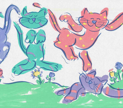 PLAYFUL CATS WALLPAPER BORDER - HA9000B