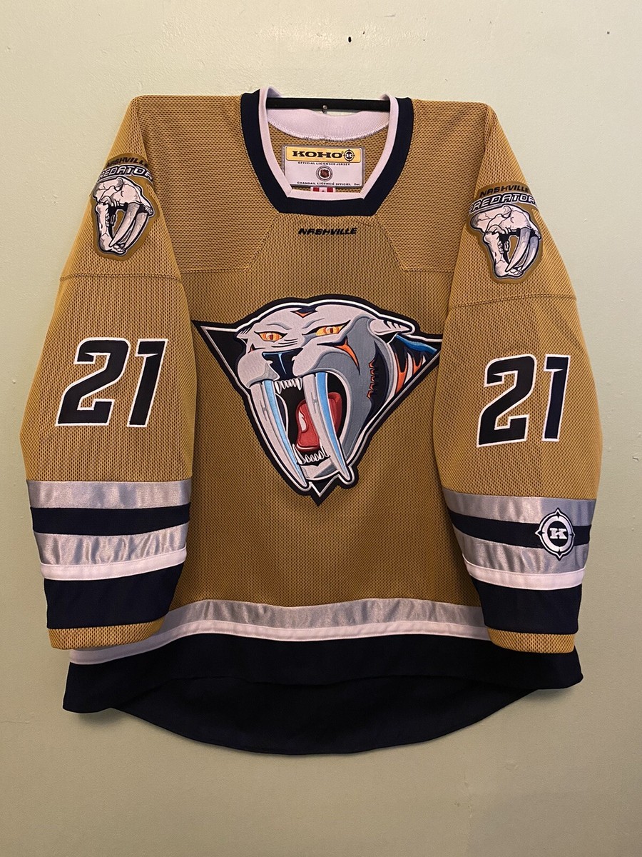 Peter Forsberg Nashville Predators Mustard Cat Alternate Jersey