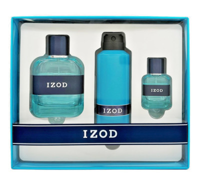 IZOD Mens 3 Piece Breeze Eau de Toilette and Body Spray Gift Box Set New Sealed*