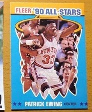 VINTAGE PATRICK EWING 1990-91 FLEER '90 ALL-STARS INSERT #12 - NEW YORK KNICKS