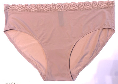 Natori LARGE Finishing Touch Lace Trim Brief Panty NWOT 7743365 Rose Beige