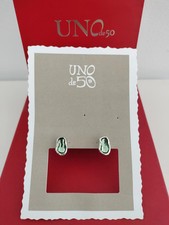 Pendientes de plata con detalle verde