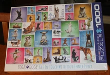 Puzzle 1000 Piece NEW YOGA DOGS  Eurographics Jigsaw Puzzle In touch Inner Puppy