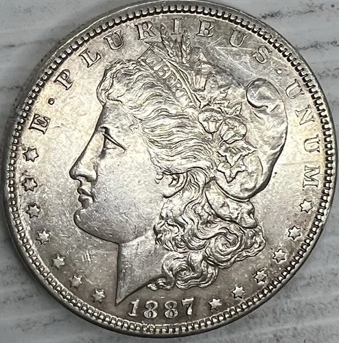 1887S Morgan Silver Dollar Uncertified Extra Fine-About Uncirculated Condition