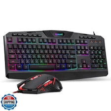 Redragon S101 Gaming Keyboard, M601 Mouse, RGB Backlit Gaming Keyboard, Progr