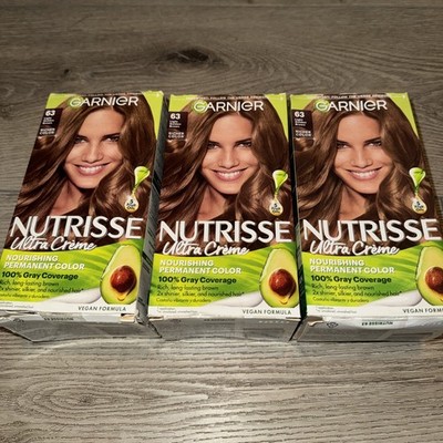 3 Pack Garnier Nutrisse Ultra Creme 63 Light Golden Brown