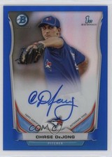 2014 Bowman Prospect Chrome Blue Refractor 88/150 Chase De Jong DeJong Auto 0q3z