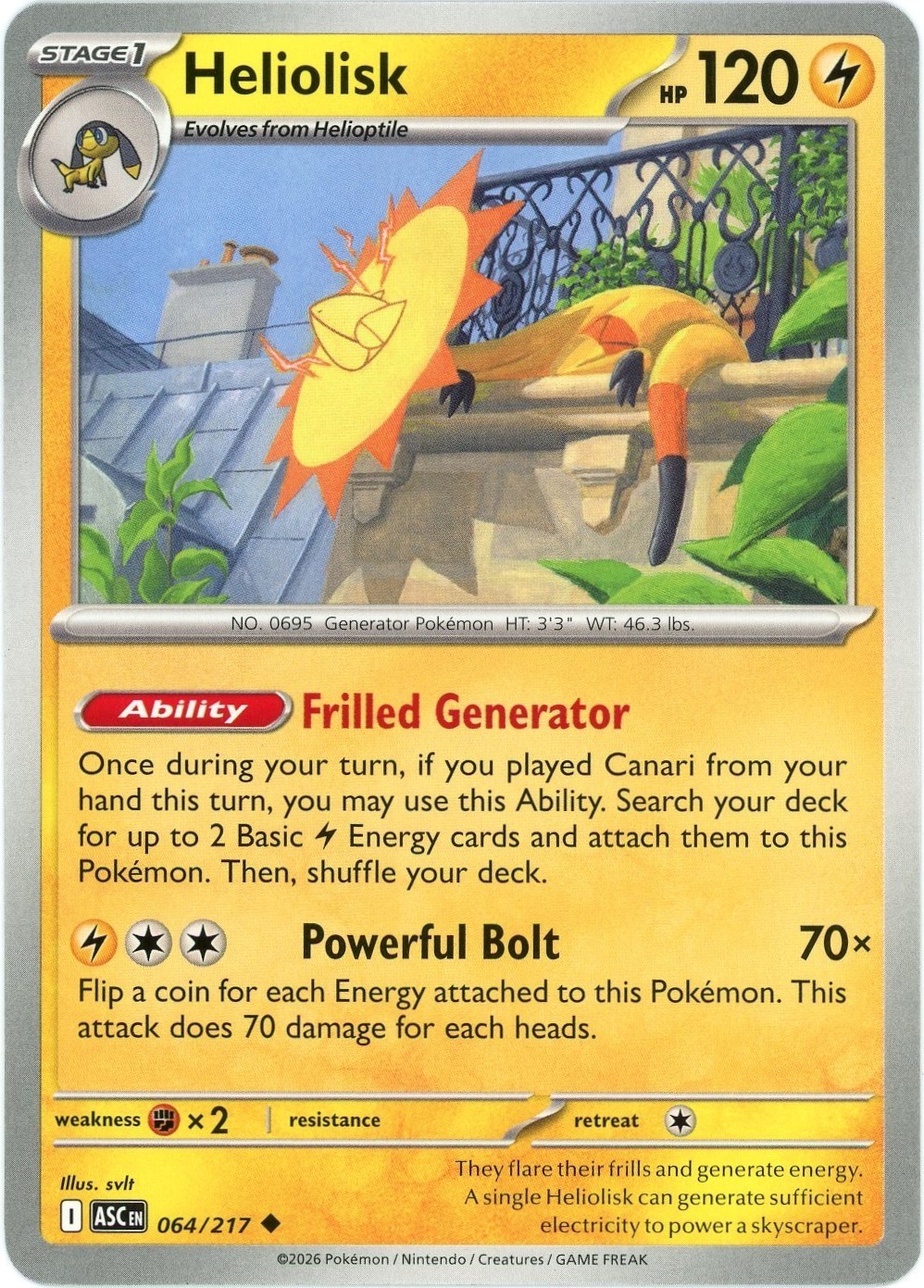 Heliolisk - 064/217 - Ascended Heroes ASC - Pokemon - NM/M English