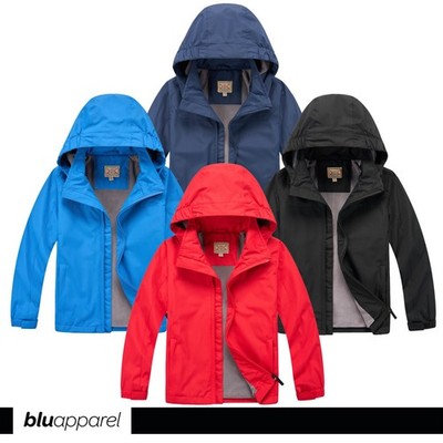 Wasserdichte Fleece gefütterte Kinder Regenjacke Wandern Schule Kindergarten Mantel Alter 3-13