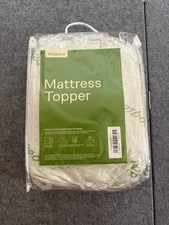 Niagara Sleep Solution Queen Bamboo Mattress Topper White Quilted Pad Soft Cover