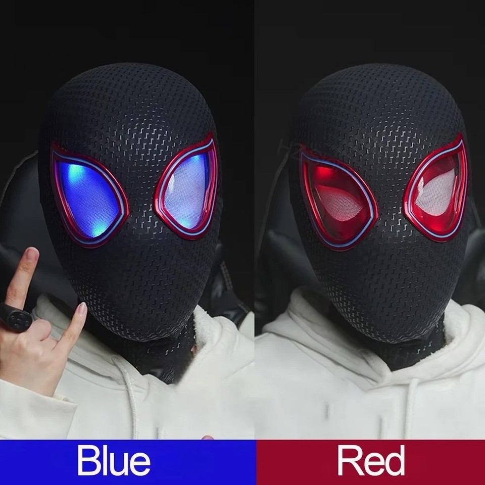 US!!! Miles Morales Spider Man Mask Moving Arachno Eyes Remote Ring ...
