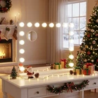Hollywood Vanity Makeup Mirror w/ Dimmable Lights 15 LED Bulbs USB Charging Port