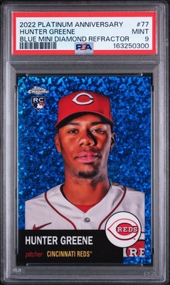 2022 TOPPS CHROME PLATINUM ANNIVERSARY #77 HUNTER GREENE ROOKIE RC 87/199 PSA 9