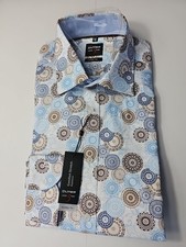 RRP 60-80 Olymp Men's Designer Dress Shirt 15.5"/39cm Neck Body Fit LS