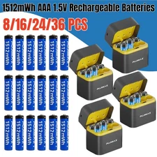 8/16/24/32PCS 1512mWh 1.5V Rechargeable AAA Batteries Lithium with Fast Charger