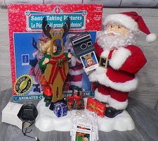 Vtg TELCO 1997 MOTION-ETTES Christmas Animated SANTA CLAUS Taking Pictures Video