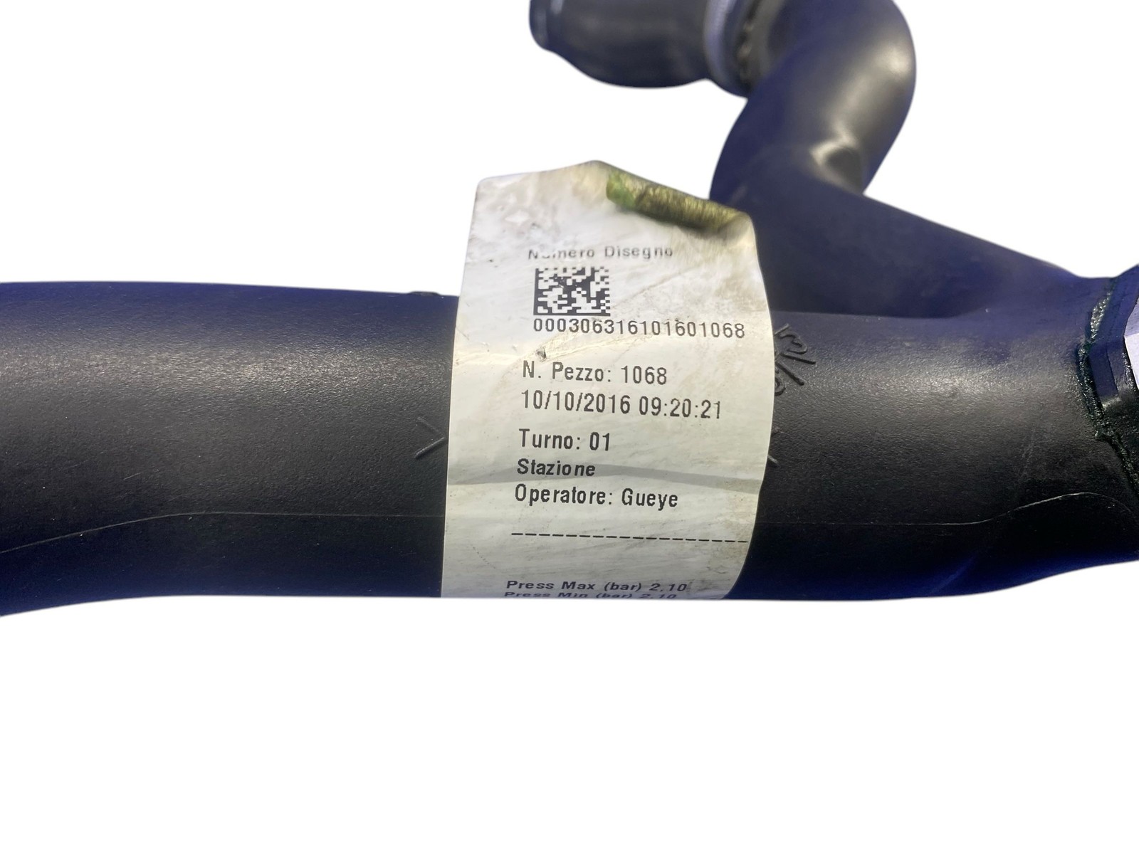 2015-2018 FERRARI CALIFORNIA T RWD 3.9L LEFT SIDE ENGINE MOTOR INTERCOOLER HOSE